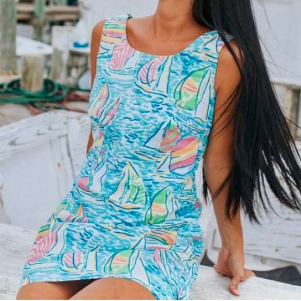 Lilly Pulitzer Delia Shift Dress Original You Gotta Regatta Size 4
